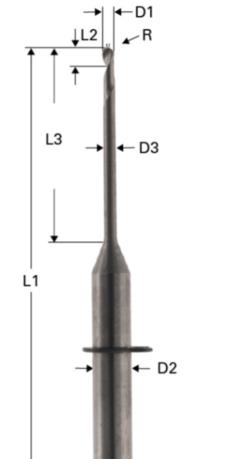 Ball Nose End Mill för PMMA/Vax - VHF modell Z4 och K4